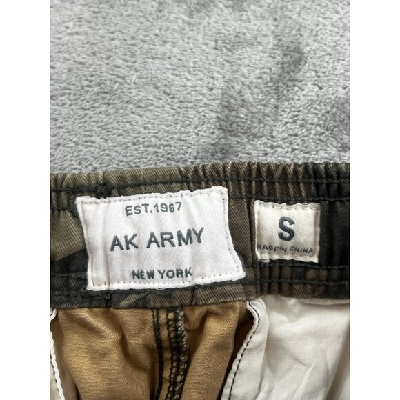 AK Army Cargo Pants Men Small Camo Jogger Military Combat Style Drawstring Y2K - Picture 3 of 11